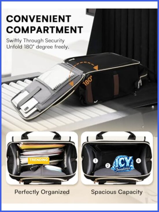 Rolling Backpack with Wheels, Travel Laptop Rolling Backpack, Water-Resistant
